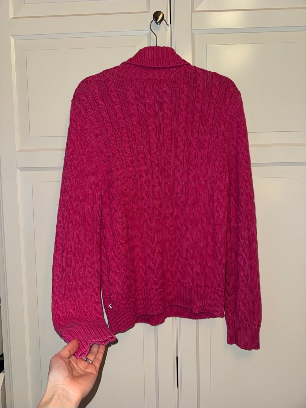 Tommy Hilfiger Cable Knit turtleneck- Fuchsia Pink - size XL
